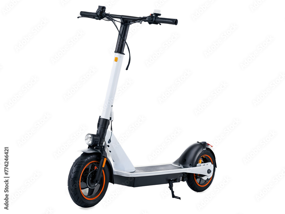 Electric scooter isolated on transparent background, modern vehicle, eco transportation