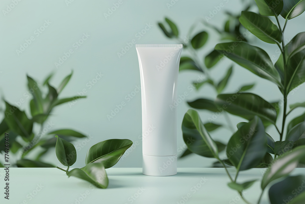 Mockup of an unbranded white skincare Mockup of an unbranded white skincare