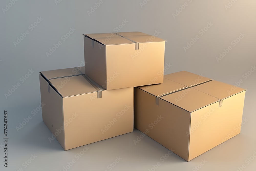 Obraz premium open cardboard box on white background