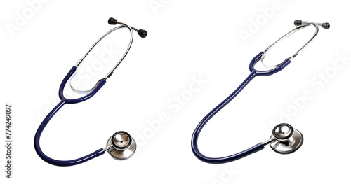 3D Rendering Pack of a Doctor Medical Stethoscope on Transparent Background - Ai Generated
