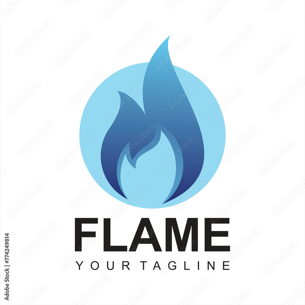 modern blue Fire logo design template modern blue Fire logo design template