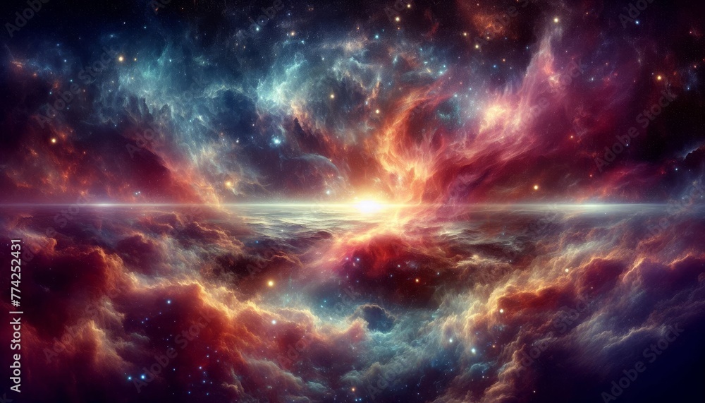 Colorful Starry Space Galaxy Supernova Cosmic Cloud Nebula Background Wallpaper