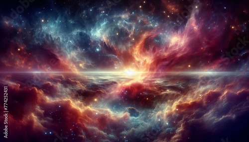 Colorful Starry Space Galaxy Supernova Cosmic Cloud Nebula Background Wallpaper