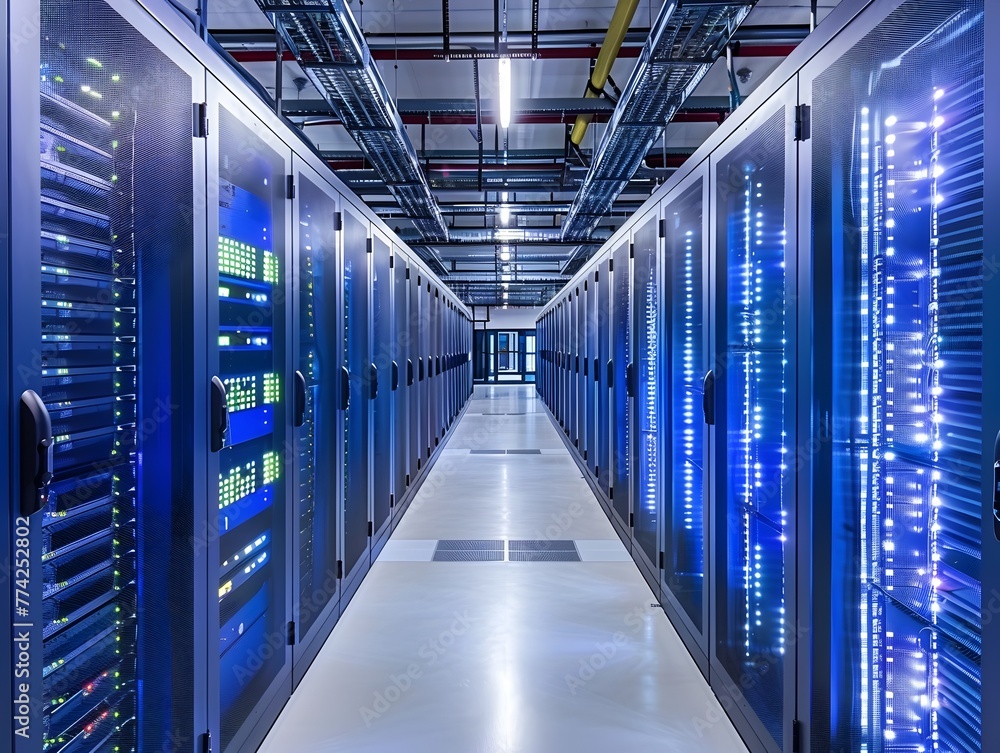 Fototapeta premium Engineers Designing Sustainable and Efficient Green Tech Data Centers