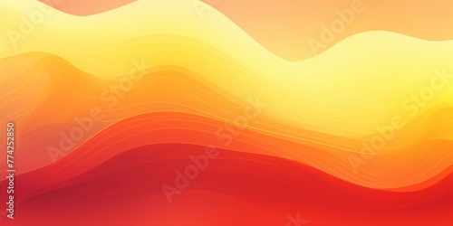 Yellow red gradient wave pattern background with noise texture and soft surface gritty halftone art