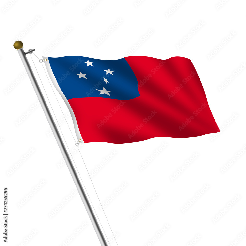 Western Samoa flagpole with clipping path Western Samoa flagpole with clipping path