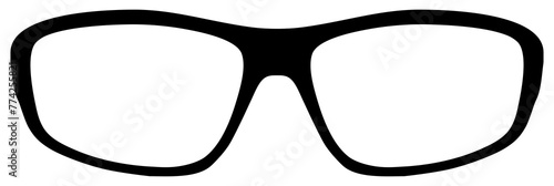 Eye Glasses Silhouette, Pictogram, Front View, Flat Style, can use for Logo Gram, Apps, Art Illustration, Template for Avatar Profile Image, Website, or Graphic Design Element. Format PNG