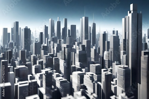 3d render cityscape view with copyspace for text