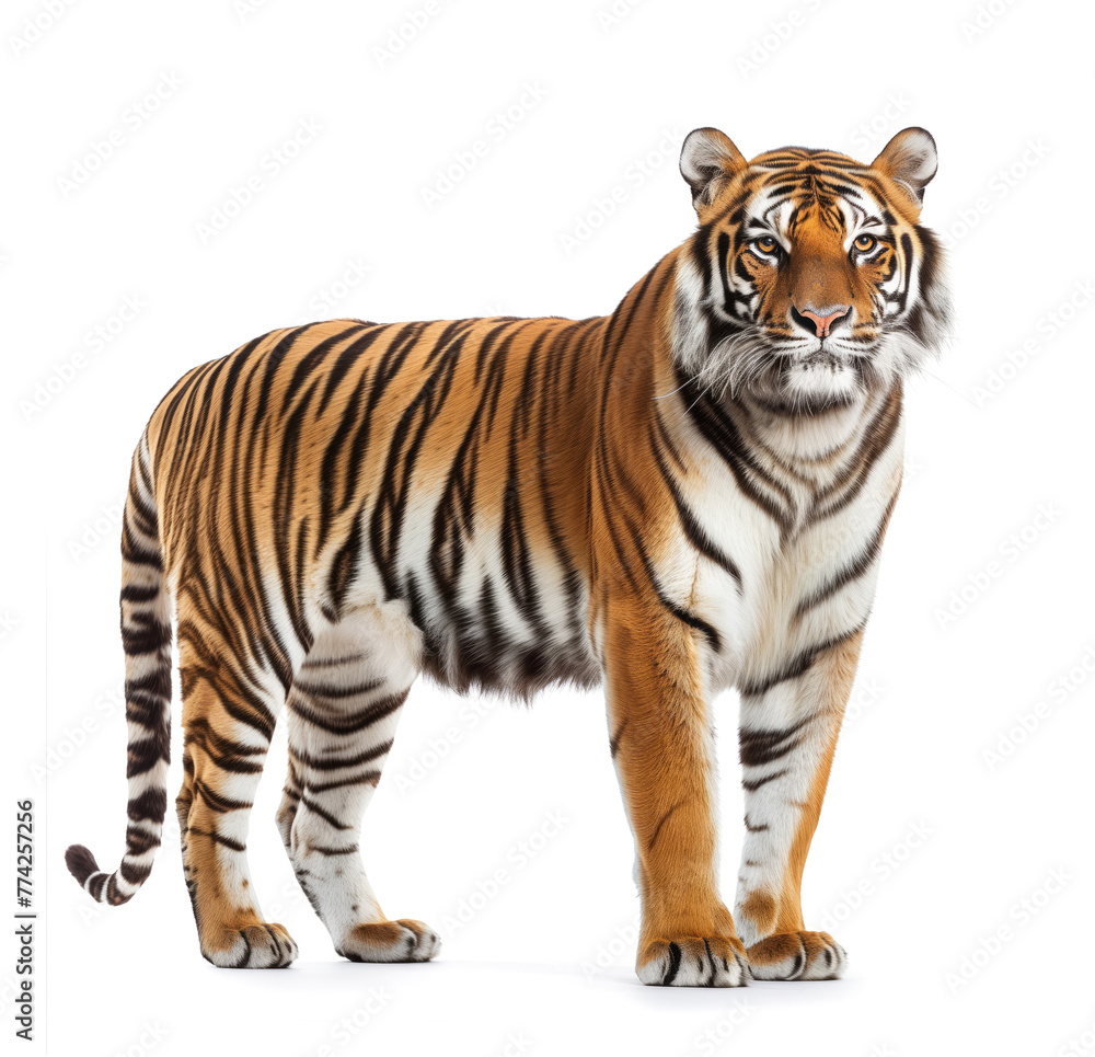 Tiger Facing Forward with Direct Gaze