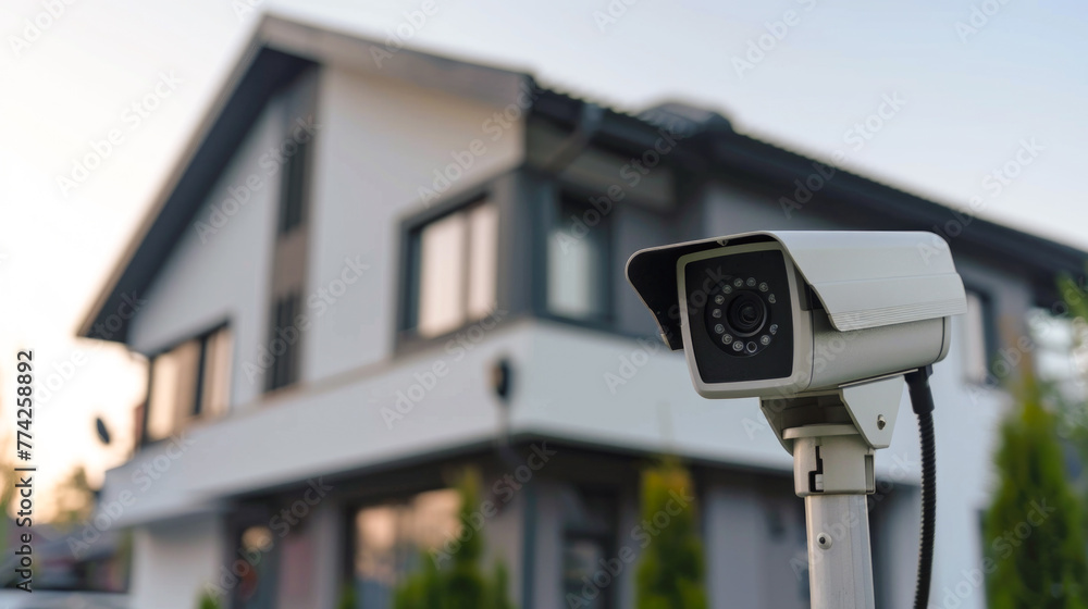 Safety of private property and modern technology. Safeguard monitoring home security cameras