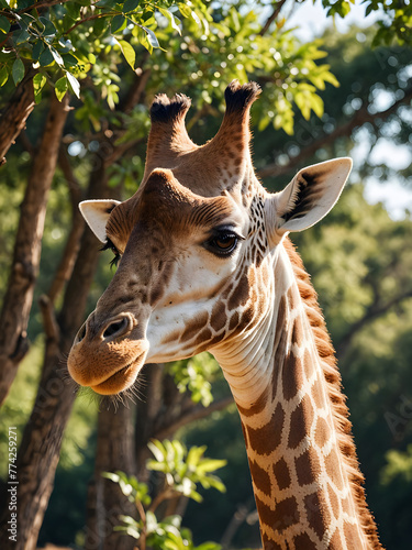 Giraffe in the wild on a sunny day © Anna