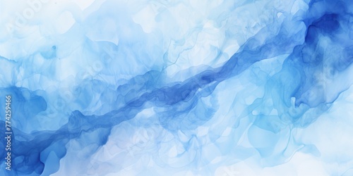 Blue abstract watercolor stain background pattern 