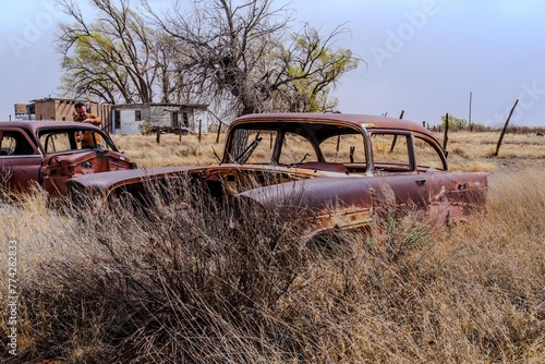old car in a field