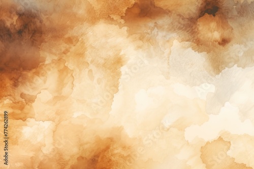 Brown abstract watercolor stain background pattern 