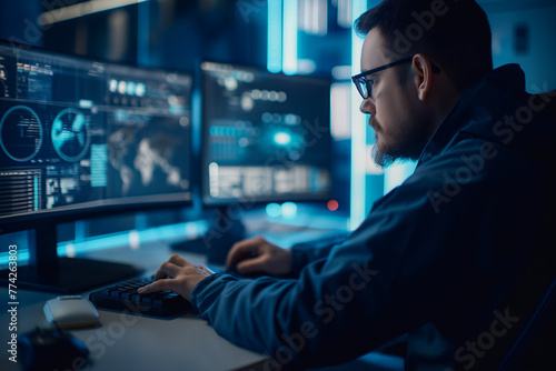 Advanced cybersecurity technology defends against cybercrime, with encryption, firewalls, and threat detection systems safeguarding digital assets and sensitive information from malicious attacks.