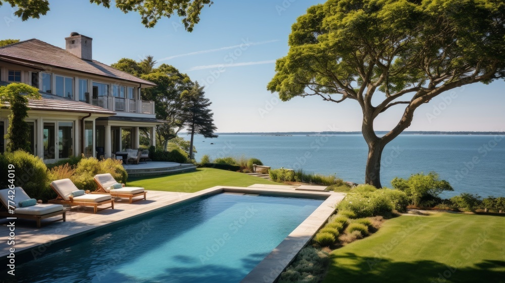 Mediterranean inspired villa with a sprawling garden and a private beach access in the exclusive Hamptons, New York Mediterranean inspired villa with a sprawling garden and a private beach access in the exclusive Hamptons, New York