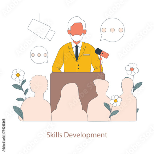 Personal Development Coach concept. Flat vector illustration.