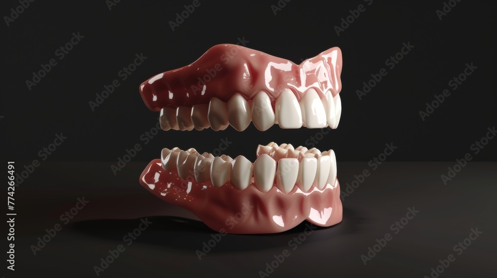 Fototapeta premium Close-up view of 3d human teeth model