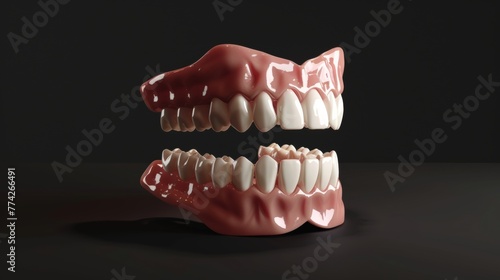 Close-up view of 3d human teeth model