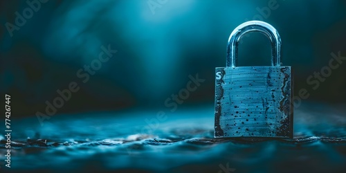 Symbolizing Cybersecurity and Data Protection: A Closeup of a Padlock. Concept Data Security, Padlock Symbol, Cyber Protection, Information Privacy, Safe Online Practices