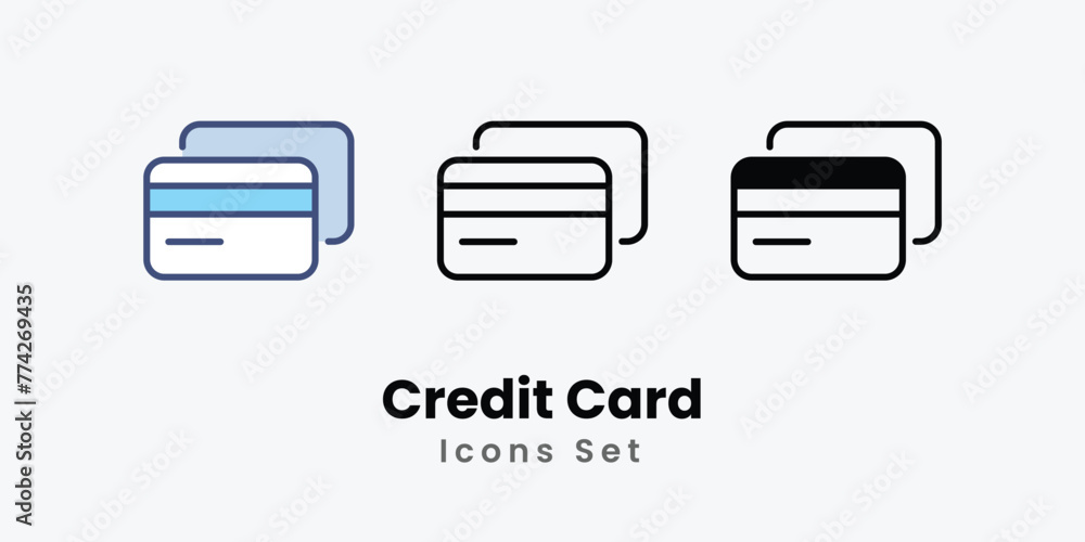 Credit Card icon thin line and glyph vector icon stock illustration Credit Card icon thin line and glyph vector icon stock illustration