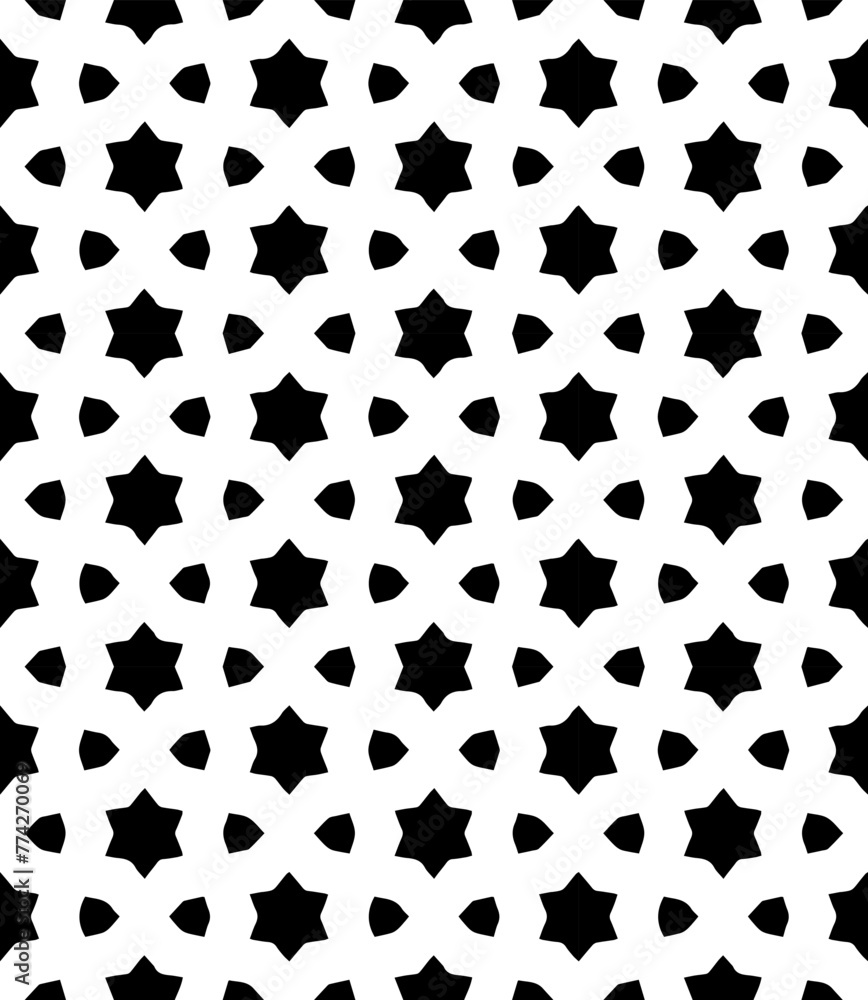 Fototapeta premium Black and white seamless abstract pattern. Background and backdrop. Grayscale ornamental design.