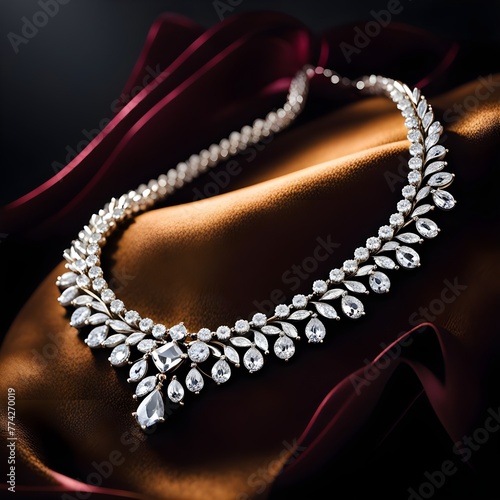 Refined Diamond Necklace on Satin Backdrop