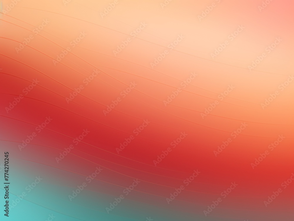 Crimson Turquoise Apricot gradient background barely noticeable thin grainy noise texture, minimalistic design pattern backdrop