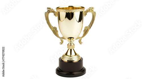 Trophy cup. Champion trophy, shiny golden cup sport award. Winner prize, champions realistic on transparent