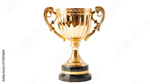 Trophy cup. Champion trophy, shiny golden cup sport award. Winner prize, champions realistic on transparent