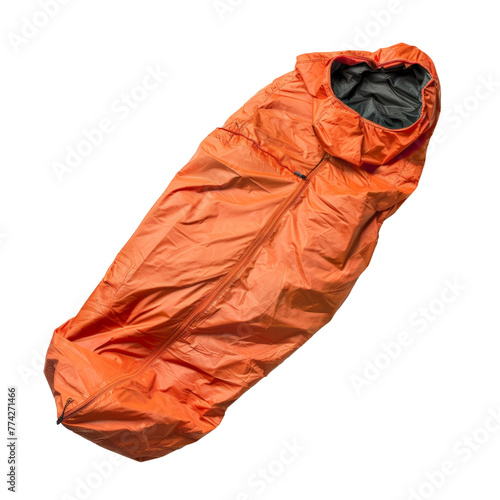 Breathable waterproof bivy sack for emerge isolated on transparent background, cut out, png photo