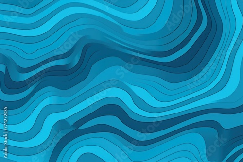 Cyan topographic line contour map seamless pattern background with copy space 