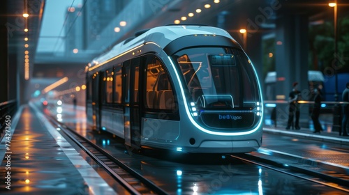 Autonomous Public Transit: Self-driving buses and trams improve public transport services. © Exnoi