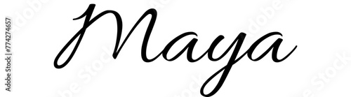 maya - black color - name written - ideal for websites,, presentations, greetings, banners, cards,, t-shirt, sweatshirt, prints, cricut, silhouette, sublimation