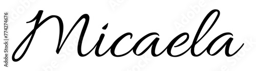 Micaela - black color - name written - ideal for websites,, presentations, greetings, banners, cards,, t-shirt, sweatshirt, prints, cricut, silhouette, sublimation