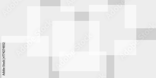 Abstract background with white and gray transparent material in squares shapes with geometric style. Space design concept. Decorative web layout or poster, banner.