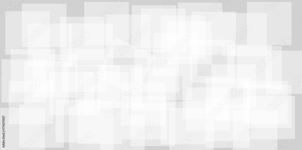 Abstract background with white and gray transparent material in squares shapes with geometric style. Space design concept. Decorative web layout or poster, banner. Abstract background with white and gray transparent material in squares shapes with geometric style. Space design concept. Decorative web layout or poster, banner.