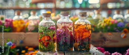 Boutique essential oil distillation with fresh-picked flowers