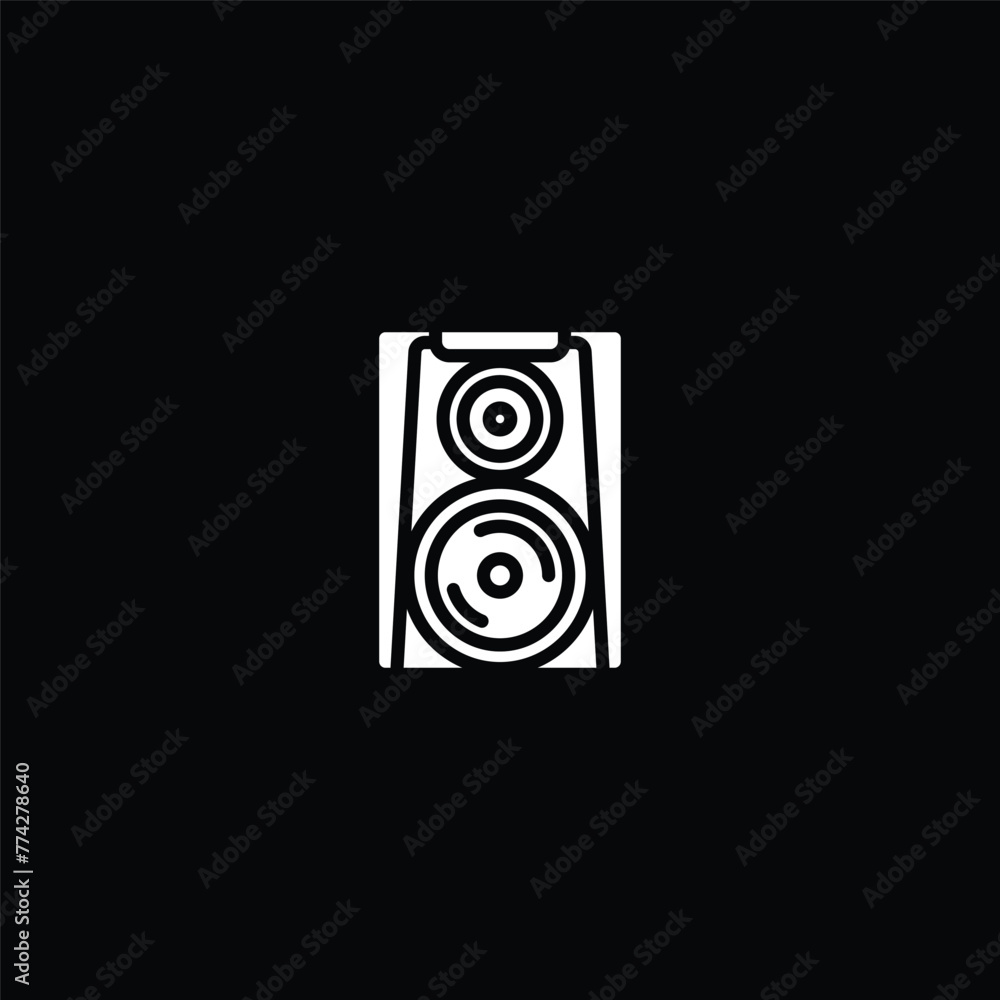 Original vector illustration. The outline icon of a large music speaker. A design element. Original vector illustration. The outline icon of a large music speaker. A design element.