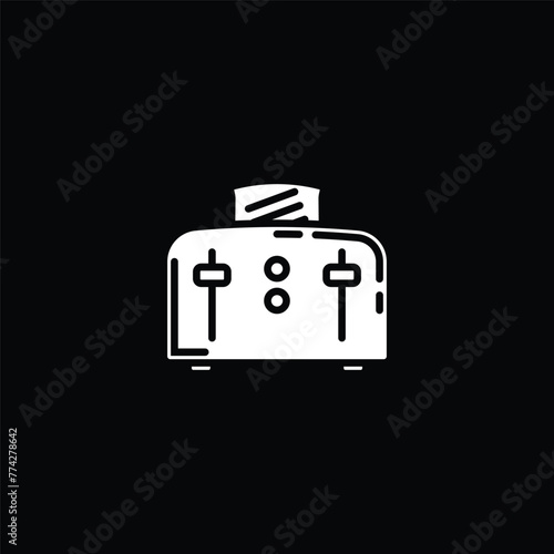 Original vector illustration. A contour icon. An electric appliance designed for fast toasting of flat pieces of bread. The toaster. A design element. © artmarsa