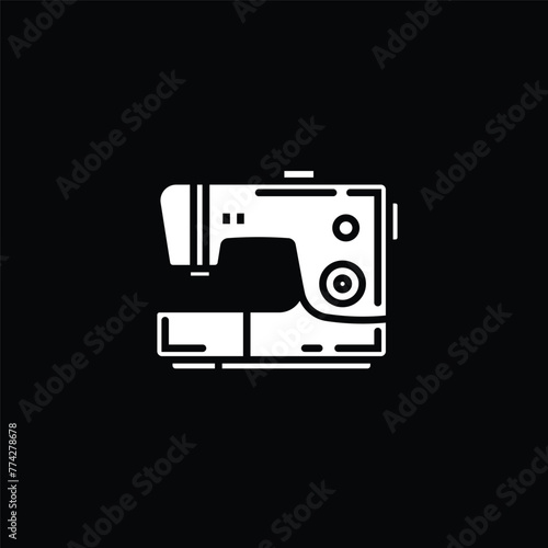 Original vector illustration. Contour icon of an electric sewing machine. A design element. © artmarsa