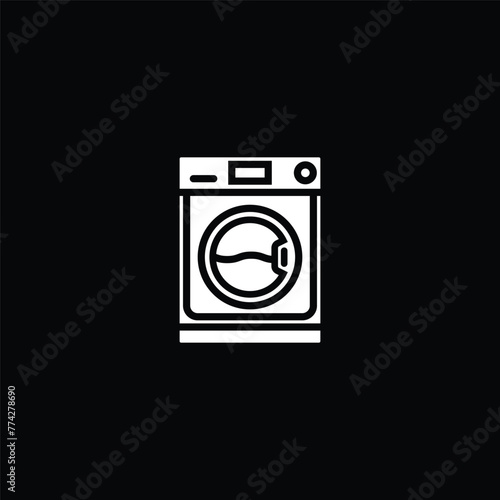 Original vector illustration. A contour icon. Electrical appliance, washing machine. Washer. A design element. © artmarsa