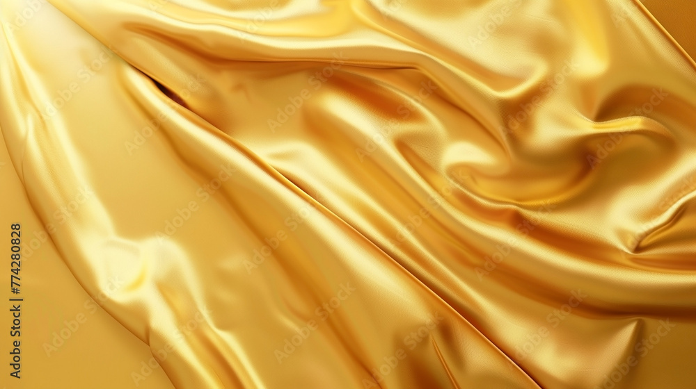 Gold satin or silk wavy abstract background with blank space for text. Gold satin or silk wavy abstract background with blank space for text.