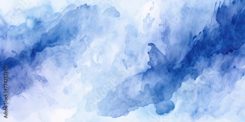 Indigo abstract watercolor stain background pattern 