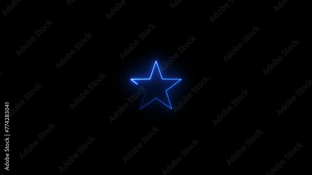 Star neon glowing animation motion graphics Star neon glowing animation motion graphics