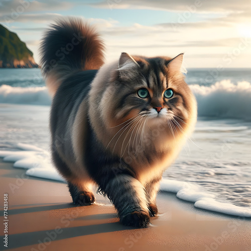 Cat on the beach