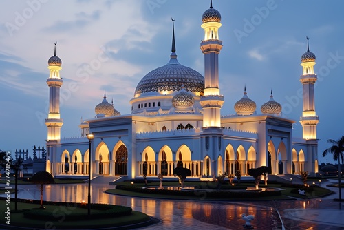 Ramadan - muslim mosque Ramadan concept, islamic holiday banner photo