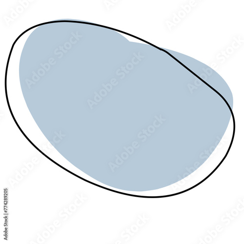 Organic amoeba blob shape abstract colorful with outline circle. Hand drawn vector