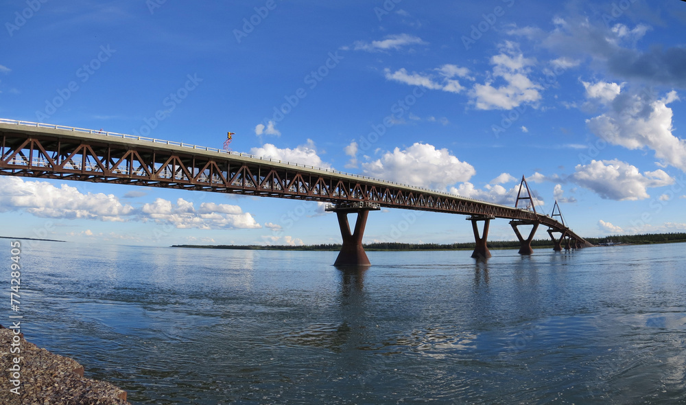 Northern Territories Deh Cho Bridge in sunny day