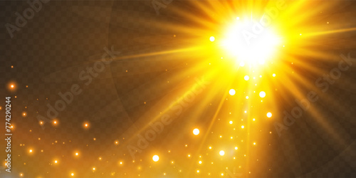  Golden glow dust and glare.